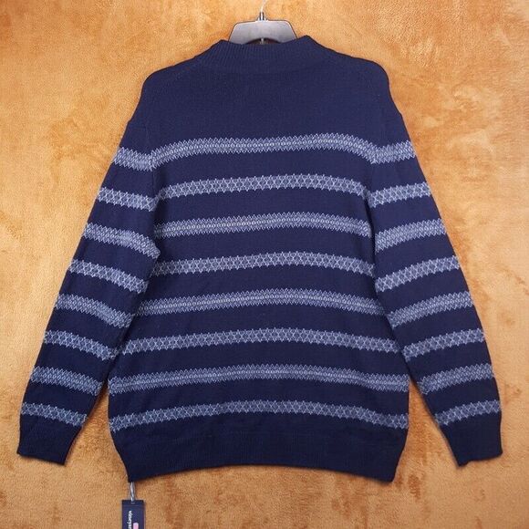 VINEYARD VINES Sweater Mens XL Blue 1/4 Zip Pullover Fair Ilse Stripe Wool $188 - Picture 4 of 9